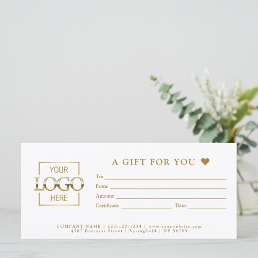 Simple Minimal Business Gift Certificate Template (Stehend Vorderseite)