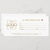 Simple Minimal Business Gift Certificate Template (Vorne/Hinten)