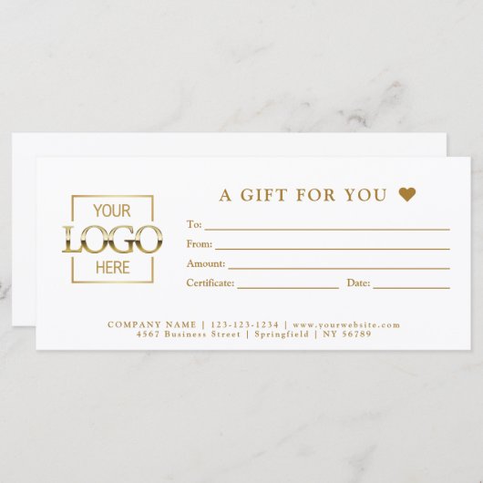 Simple Minimal Business Gift Certificate Template (Vorne/Hinten)