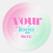 Simple Minimal Custom Business Company Logo Runder Aufkleber (Vorderseite)
