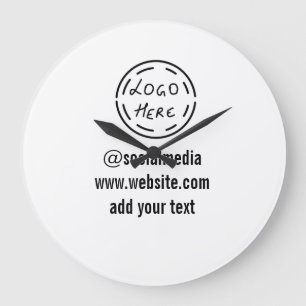 simple minimal custom watercolor add logo website große wanduhr