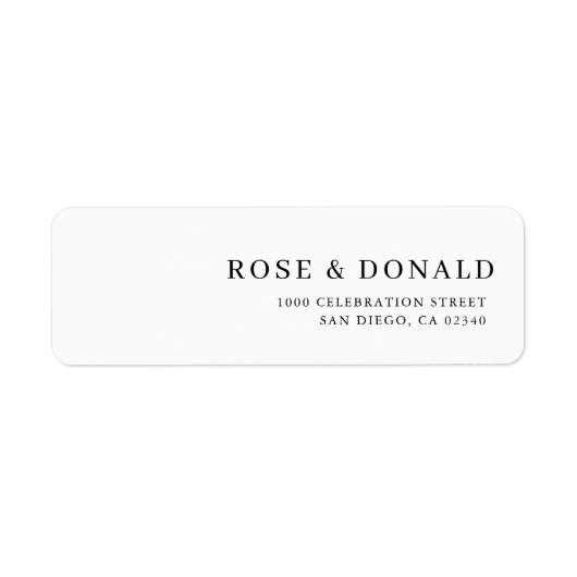 Simple minimal custom wedding address label (Vorne)