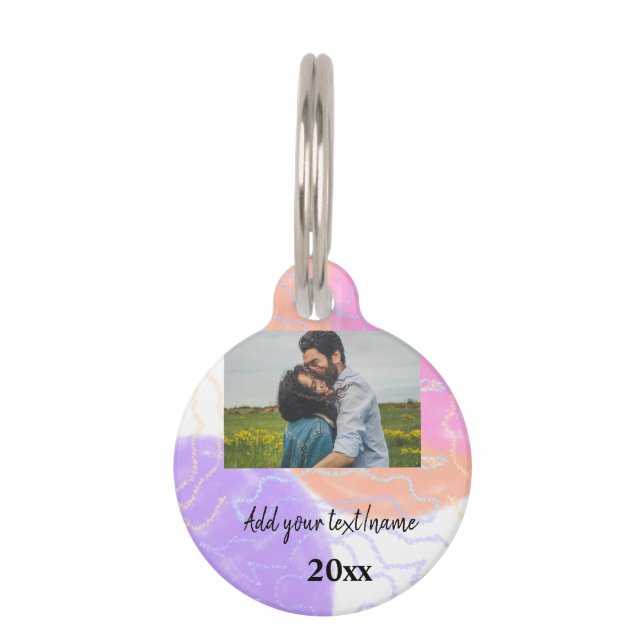 simple minimal customized name monogram couple  th haustiermarke (Vorderseite)