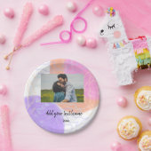 simple minimal customized name monogram couple th pappteller (Party)