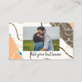 simple minimal customized name monogram couple th visitenkarte (Rückseite)