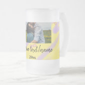 simple minimal customized name monogram text throw mattglas bierglas (VorderseiteRechts)