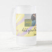 simple minimal customized name monogram text throw mattglas bierglas (Vorderseite Links)