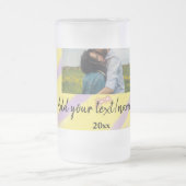 simple minimal customized name monogram text throw mattglas bierglas (Mittel)