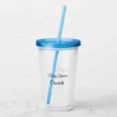 SIMPLE MINIMAL.CUTIE ADD NAME BABY baby shower Thr Acryltrinkbecher (Rückseite)