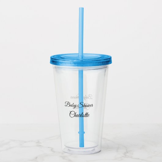 SIMPLE MINIMAL.CUTIE ADD NAME BABY baby shower Thr Acryltrinkbecher (Vorderseite)
