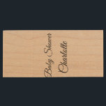 SIMPLE MINIMAL.CUTIE ADD NAME BABY baby shower Thr Holz USB Stick<br><div class="desc">Design</div>