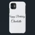 SIMPLE MINIMAL.CUTIE ADD NAME BABY happy birthday  Case-Mate iPhone Hülle<br><div class="desc">Design</div>