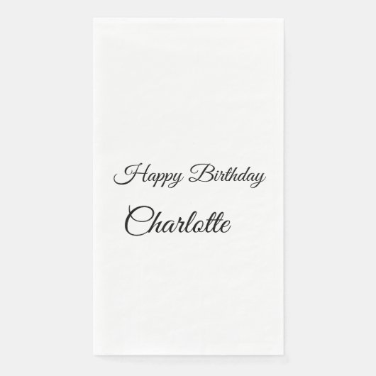 SIMPLE MINIMAL.CUTIE ADD NAME BABY happy birthday Serviette (Vorderseite)