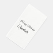 SIMPLE MINIMAL.CUTIE ADD NAME BABY happy birthday Serviette (Ecke)