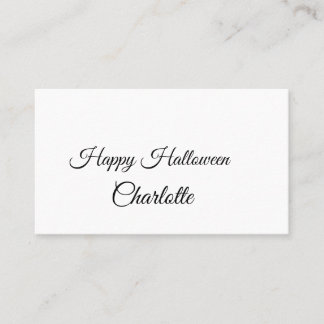 SIMPLE MINIMAL.CUTIE NAME BABY frohes Halloween Visitenkarte