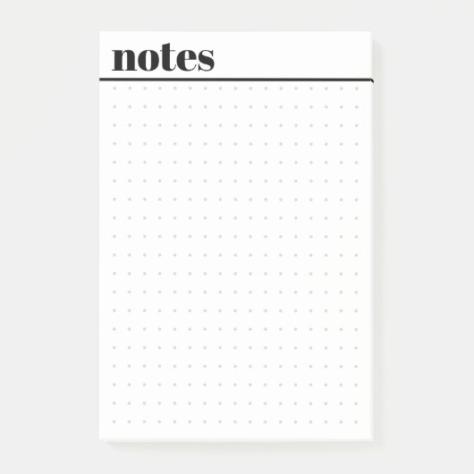 Simple Minimal Dot Grid Sticky Notes Pad Post-it Klebezettel (Vorderseite)