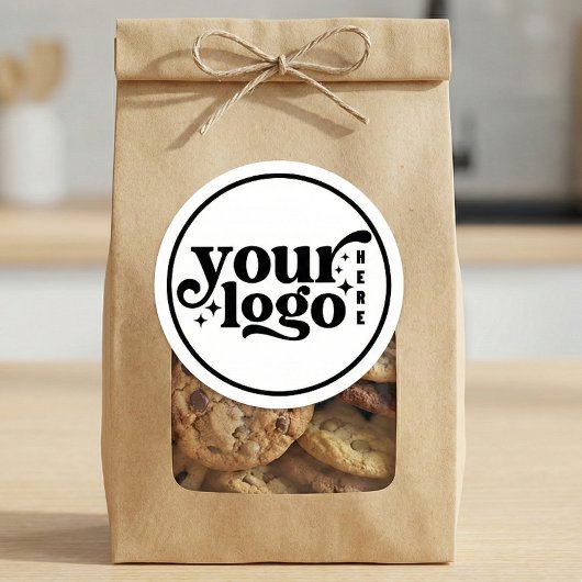 Simple Minimal Elegant Custom Logo Company Modern Runder Aufkleber