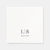 Simple Minimal Elegant Monogram Initials Wedding Serviette (Vorderseite)