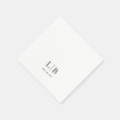 Simple Minimal Elegant Monogram Initials Wedding Serviette (Ecke)