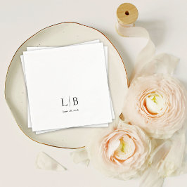 Simple Minimal Elegant Monogram Initials Wedding Serviette
