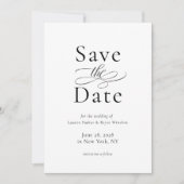Simple Minimal Elegant Wedding Save the Date Card Einladung (Vorderseite)