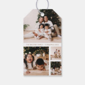 Simple Minimal Family Photo Collage Holiday Geschenkanhänger (Rückseite)