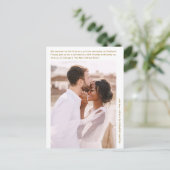 Simple Minimal Gold Elopement Celebration Photo Postkarte (Stehend Vorderseite)