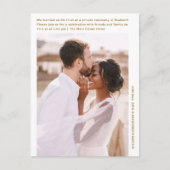 Simple Minimal Gold Elopement Celebration Photo Postkarte (Vorderseite)