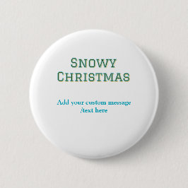Simple minimal green happy holidays Christmas  Button