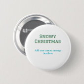 Simple minimal green happy holidays Christmas Button (Vorne & Hinten)