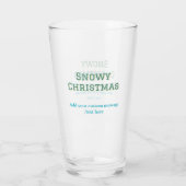 Simple minimal green happy holidays Christmas Glas (Rückseite)