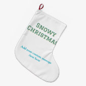 Simple minimal green happy holidays Christmas  Großer Weihnachtsstrumpf (Vorderansicht (hängend))