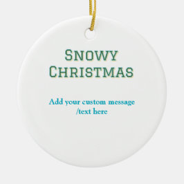 Simple minimal green happy holidays Christmas  Keramik Ornament