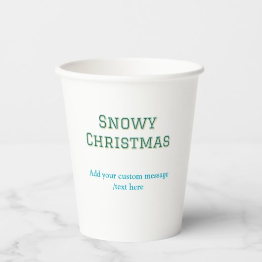 Simple minimal green happy holidays Christmas Pappbecher (Vorderseite)