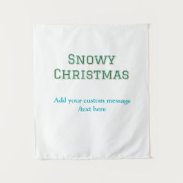 Simple minimal green happy holidays Christmas  Wandteppich