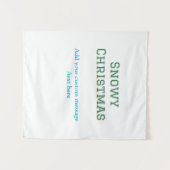 Simple minimal green happy holidays Christmas Wandteppich (Vorderseite (Horizontal))