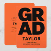 Simple Minimal High School Graduate Graduation Einladung (Vorne/Hinten)