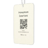 Simple minimal honeymoon donations wedding q r cod autolufterfrischer (Links)
