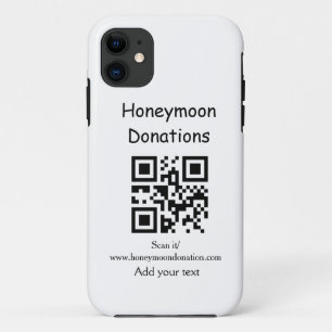 Simple minimal honeymoon donations wedding q r cod Case-Mate iPhone hülle