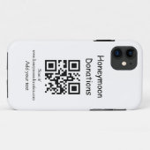Simple minimal honeymoon donations wedding q r cod Case-Mate iPhone hülle (Rückseite (Horizontal))