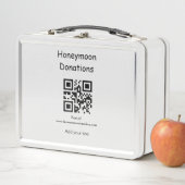 Simple minimal honeymoon donations wedding q r cod metall brotdose (Beispiel)