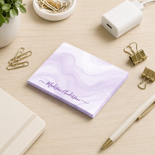 Simple Minimal Lavender Watercolor Personalized Post-it Klebezettel