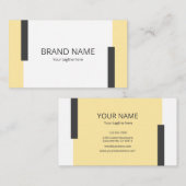 Simple Minimal Modern Yellow Black Line Frame Visitenkarte (Vorne/Hinten)