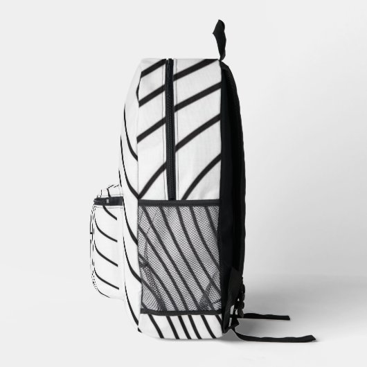 Simple Minimal Monogram black and white Bedruckter Rucksack (Rechts)
