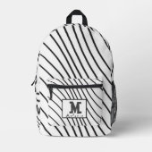 Simple Minimal Monogram black and white Bedruckter Rucksack (Vorderseite)