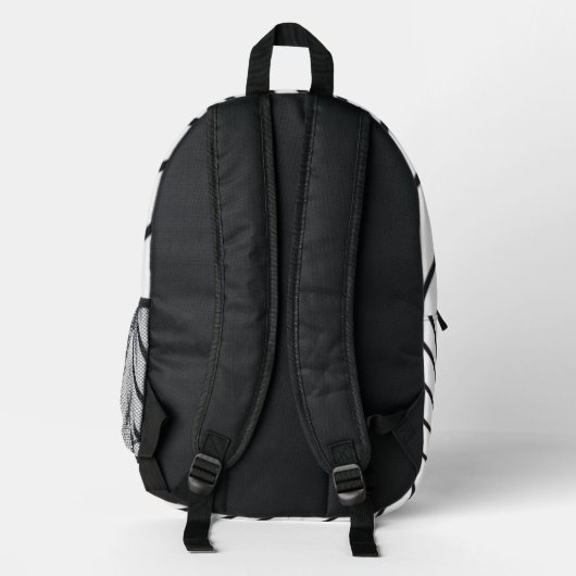 Simple Minimal Monogram black and white Bedruckter Rucksack (Rückseite)
