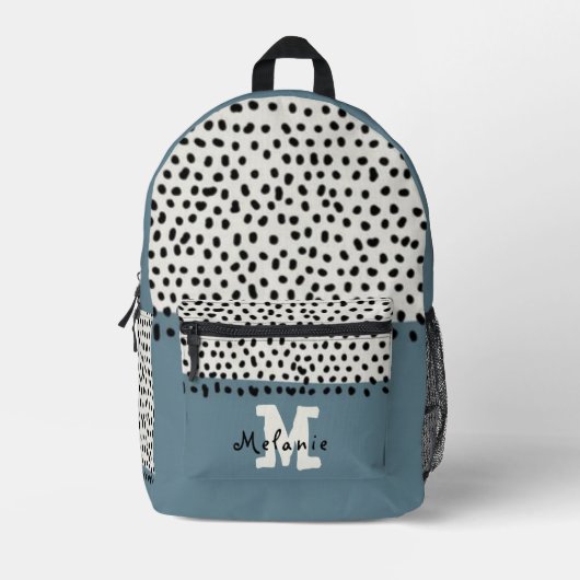Simple Minimal Monogram Name Backpack Bedruckter Rucksack (Vorderseite)