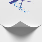 simple minimal monogram personalized name blue ret geschenkpapier (Ecke)