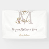 simple minimal mother's day monogram golden gray f banner (Horizontal)