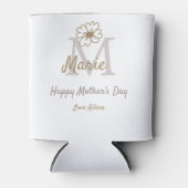 simple minimal mother's day monogram golden gray f dosenkühler (Vorderseite)